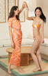 Orange One Shoulder Bandeau Bikini SET